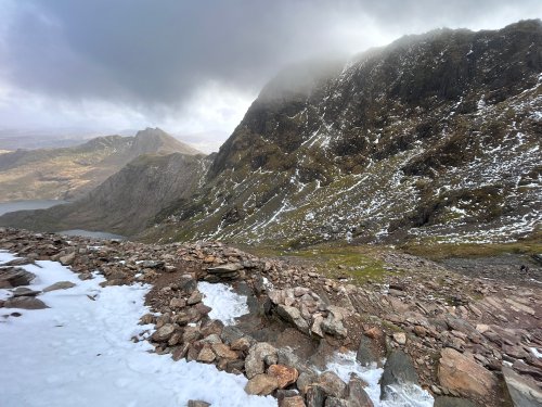 Snow speckled Clogwyn y Garnedd